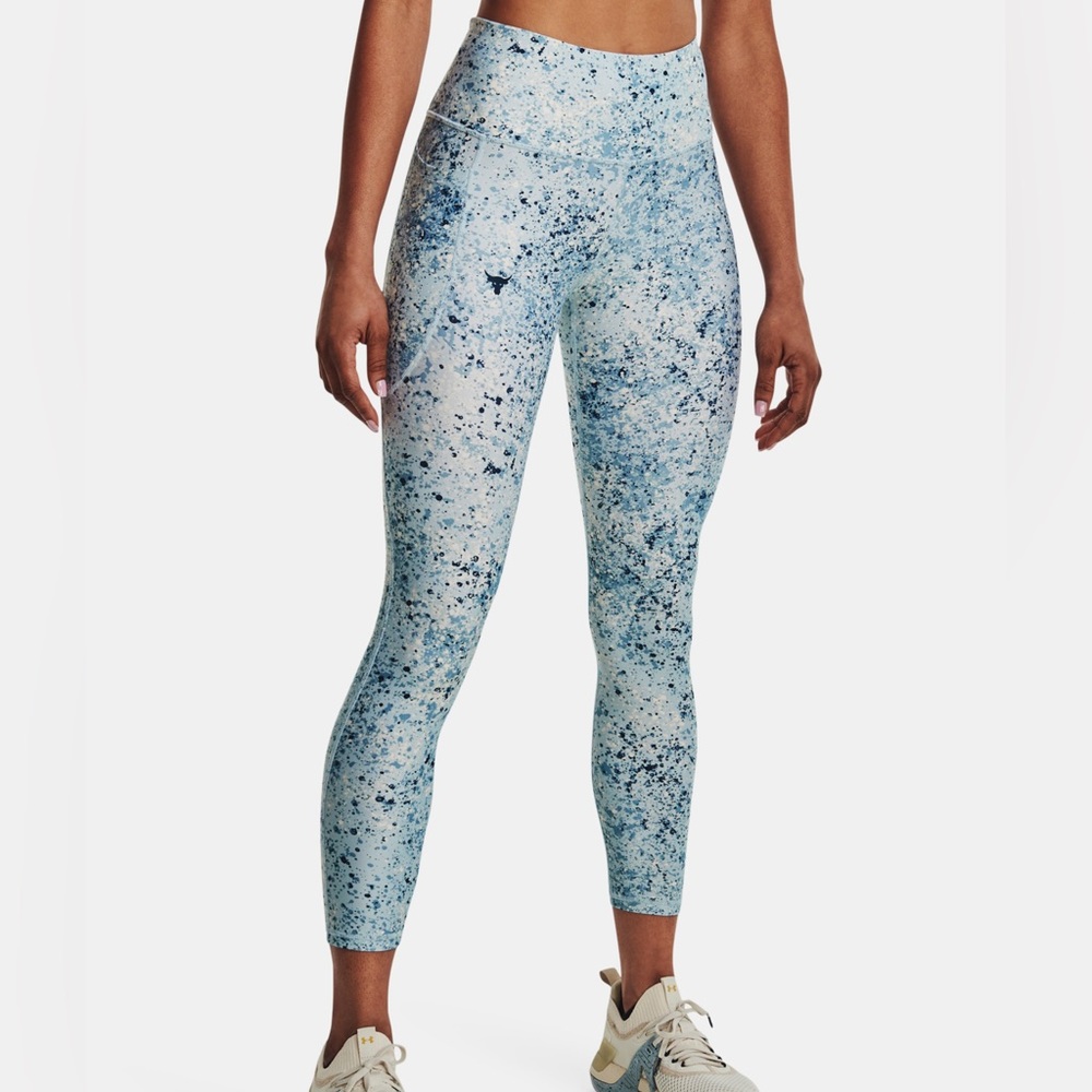 Under Armour Heat Gear Project Rock High Rise Ankle Leggings Athleisure Gym